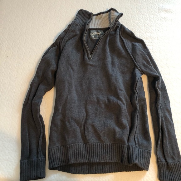 Grey 1/4 zip sweater